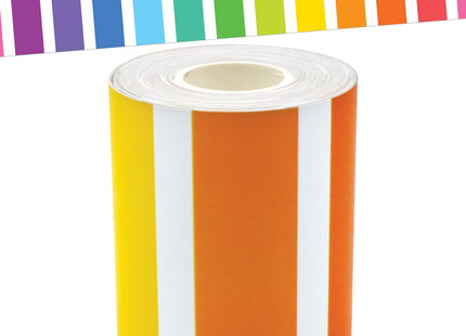 Teacher Created Resources Colorful Striped Rolled Border – 50 Feet