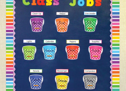 Teacher Created Resources Colorful Striped Rolled Border – 50 Feet