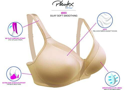 Playtex Soutien-gorge sans armatures 18 Hour Sensational Sleek – couverture totale, modèle 4803