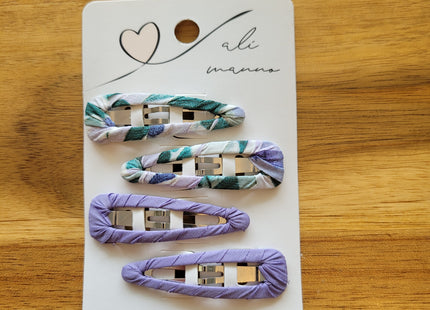 Scünci x Ali Manno – Set of 4 fabric hair clips, pastel colors