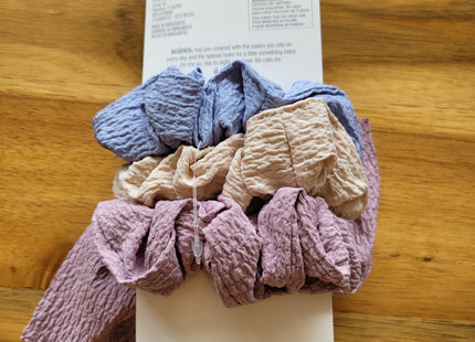 Scünci Lot de 3 chouchous texturés – Collection Ali Manno – Coloris pastel
