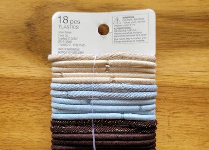 Scünci Lot de 18 élastiques à cheveux – Collection Ali Manno – Coloris neutres et bleus