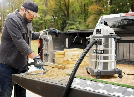 Hart 6 Gallon Wet/Dry Vac – 3 HP Stainless Steel Wet and Dry Shop Vacuum
