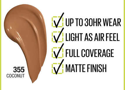 Maybelline Super Stay 24H – High Coverage Matte Foundation