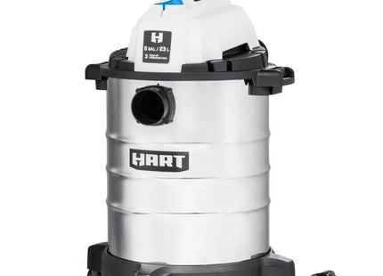 Hart 6 Gallon Wet/Dry Vac – 3 HP Stainless Steel Wet and Dry Shop Vacuum