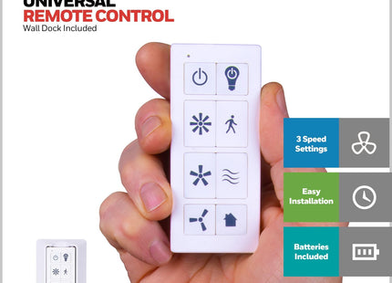 Honeywell Eamon Ventilateur de plafond 52" avec télécommande – Finition nickel brossé