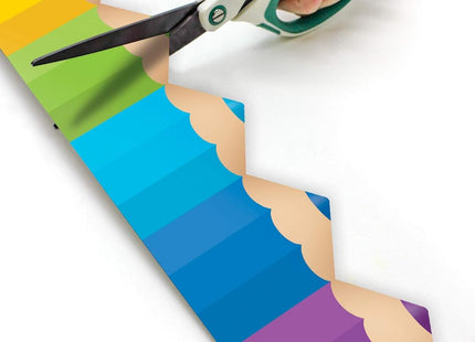 Teacher Created Resources Rolled Border Cut into Colored Pencil Shapes - 50 Feet