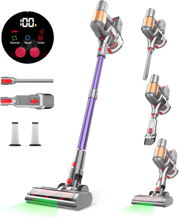 AOKOAK Aspirateur sans fil 45 kPa – 550 W, 60 min d’autonomie, écran LED