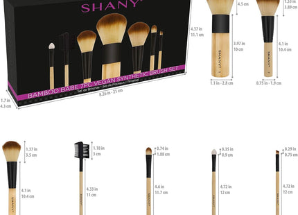SHANY Bamboo Babe – Set of 7 synthetic &amp; bamboo hair makeup brushes 🖌️🌿