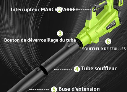 Greener Leaf Blower Cordless Leaf Blower – High Capacity Rechargeable Battery