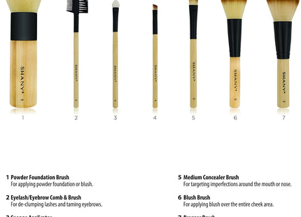 SHANY Bamboo Babe – Set of 7 synthetic &amp; bamboo hair makeup brushes 🖌️🌿