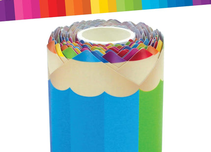 Teacher Created Resources Rolled Border Cut into Colored Pencil Shapes - 50 Feet