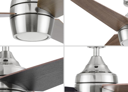 Honeywell Eamon Ventilateur de plafond 52" avec télécommande – Finition nickel brossé