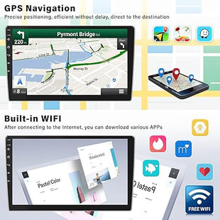 Autoradio Android 13 avec écran tactile – 8 cœurs, 2+64 Go, GPS, WiFi + Caméra de recul