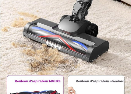 MQDXE Cordless Stick Vacuum Cleaner: 550W Powerful Suction, LED Display, 55 Minutes Runtime, Tangle-Free Brush, Rechargeable Battery, Lightweight for Home, Pet Hair, Hard Floors