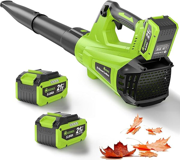 Greener Leaf Blower Souffleur de feuilles sans fil – Batterie rechargeable haute capacité