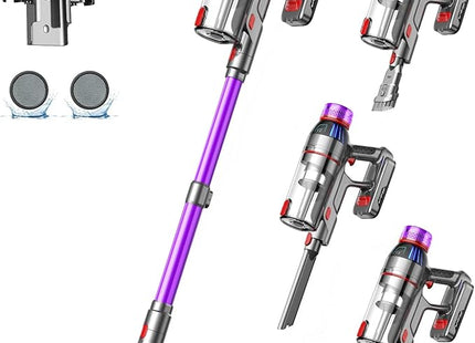 MQDXE Cordless Stick Vacuum Cleaner: 550W Powerful Suction, LED Display, 55 Minutes Runtime, Tangle-Free Brush, Rechargeable Battery, Lightweight for Home, Pet Hair, Hard Floors