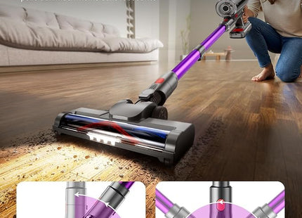 MQDXE Cordless Stick Vacuum Cleaner: 550W Powerful Suction, LED Display, 55 Minutes Runtime, Tangle-Free Brush, Rechargeable Battery, Lightweight for Home, Pet Hair, Hard Floors