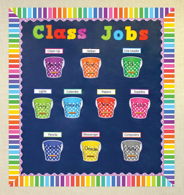 Teacher Created Resources Colorful Striped Rolled Border – 50 Feet 