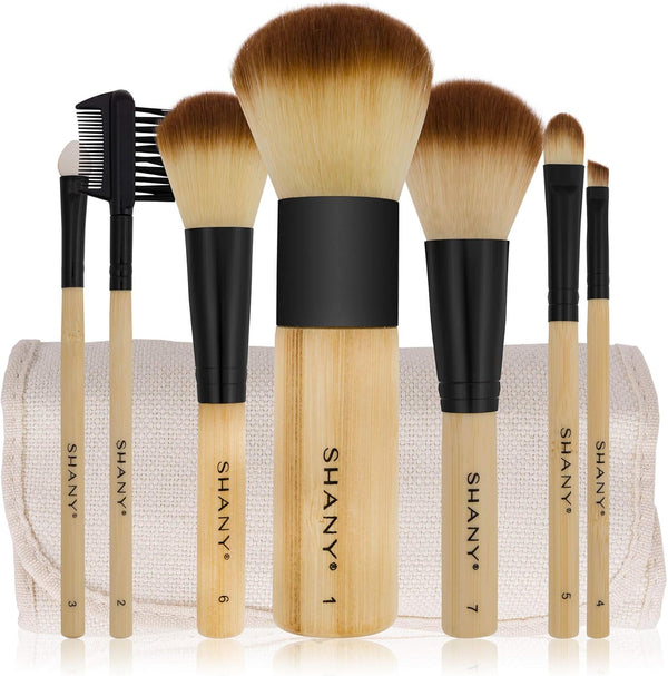 SHANY Bamboo Babe – Set of 7 synthetic &amp; bamboo hair makeup brushes 🖌️🌿