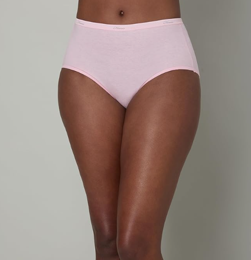 Hanes Women's Brief Size 100% Cotton Panties - Pack of 5 - Size M