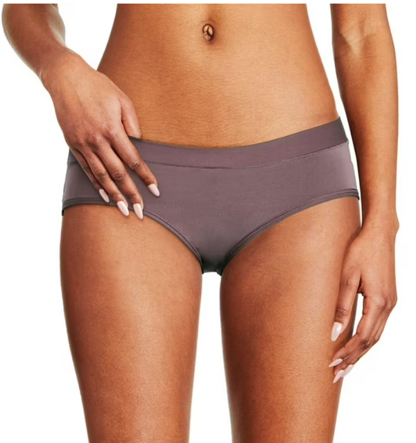 George Culottes taille basse en microfibres pour femmes – Lot de 2 blanc et marron