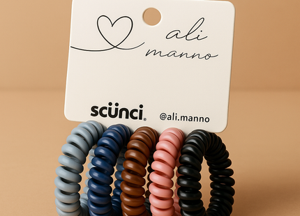 Scünci x Ali Manno – Lot de 5 élastiques spirales pour cheveux