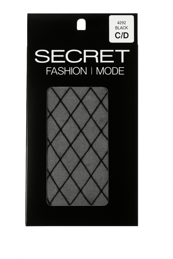 Secret Fashion Mode Black Diamond Pattern Tights