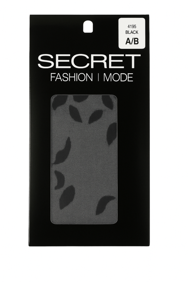 Secret Fashion Mode Black tights with foliage pattern
