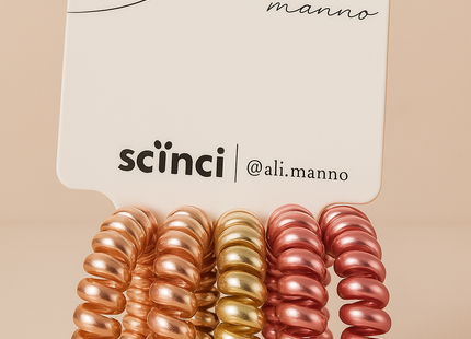 Scunci – Set of 5 Hair Spirals | Gold, Pink and Peach Colors
