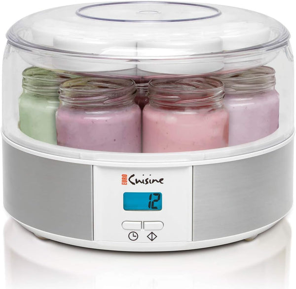 Euro Cuisine Yaourtière automatique numérique – 7 pots en verre, sans BPA