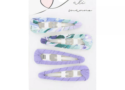 Scünci x Ali Manno – Set of 4 fabric hair clips, pastel colors